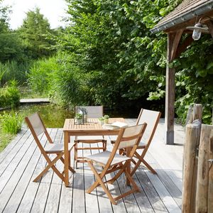 BOIS DESSUS BOIS DESSOUS - salon de jardin en bois d'acacia fsc 4 places - Outdoor Dining Room