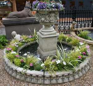 Triton - ragley fountain with 2.7m circular acanthus leaf s - Outdoor Fountain