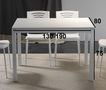 Rectangular dining table-WHITE LABEL-Table repas extensible MAJESTIC 130 x 80 cm blanch