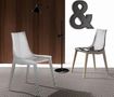 Chair-WHITE LABEL-Chaise design ORBITAL WOOD plexiglas blanc et hêtr