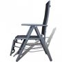 Folding garden armchair-WHITE LABEL-Chaise de jardin pliable transat noir