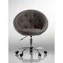 Swivel armchair-WHITE LABEL-Fauteuil lounge pivotant cuir noir