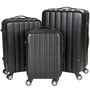 Suitcase with wheels-WHITE LABEL-Lot de 3 valises bagage rigide noir