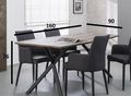 Rectangular dining table-WHITE LABEL-Table repas BASH design chêne avec piétement en ac