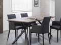 Rectangular dining table-WHITE LABEL-Table repas BASH design chêne avec piétement en ac