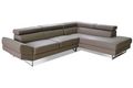 Adjustable sofa-WHITE LABEL-Canapé d'angle droite fixe VENISE cuir éco taupe