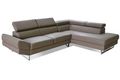Adjustable sofa-WHITE LABEL-Canapé d'angle droite fixe VENISE cuir éco taupe