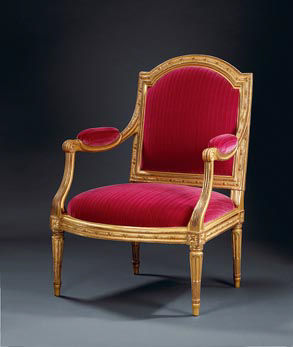 Didier Aaron (Paris) - Flat-back armchair-Didier Aaron (Paris)-Paire de fauteuils à la Reine Transition