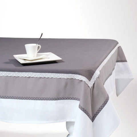 MAISONS DU MONDE - Rectangular tablecloth-MAISONS DU MONDE-Nappe Chaumont gris foncé