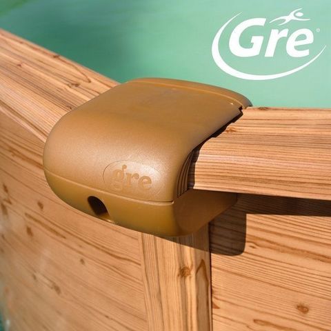 GRE - Frame swimming pool-GRE-Piscine ovale aspect bois Amazonia 610 x 375 x 132