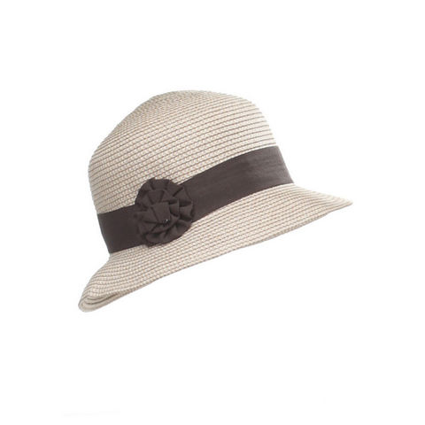 WHITE LABEL - Hat-WHITE LABEL-Chapeau cloche Femme paille pliable