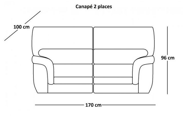 WHITE LABEL - 2-seater Sofa-WHITE LABEL-CLOE canapé 2 places marron en cuir recyclé