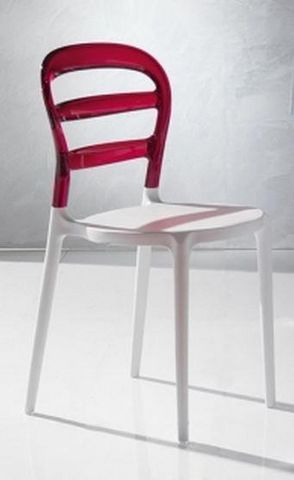 WHITE LABEL - Chair-WHITE LABEL-Lot de 2 chaises design DEJAVU en plexiglas rouge 