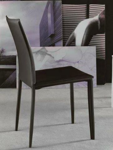 WHITE LABEL - Chair-WHITE LABEL-Lot de 2 chaises design CATHY en simili cuir marro