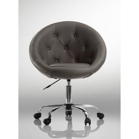 WHITE LABEL - Swivel armchair-WHITE LABEL-Fauteuil lounge pivotant cuir noir