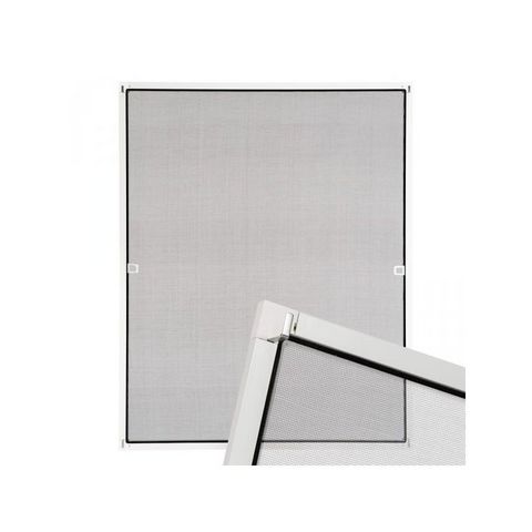 WHITE LABEL - Window fitted mosquito screen-WHITE LABEL-Moustiquaire pour fenêtre cadre fixe en aluminium 120x140 cm blanc