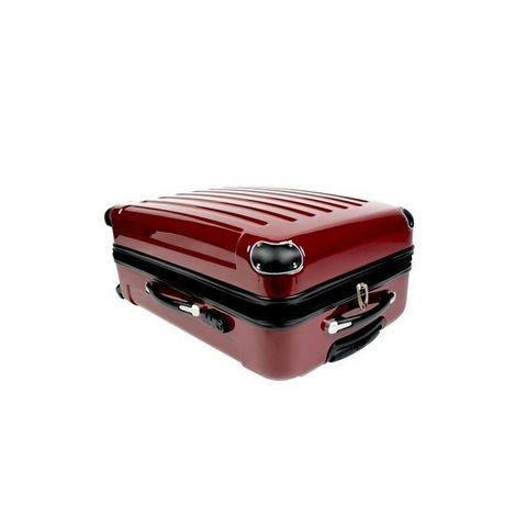 WHITE LABEL - Suitcase with wheels-WHITE LABEL-Lot de 3 valises bagage rouge