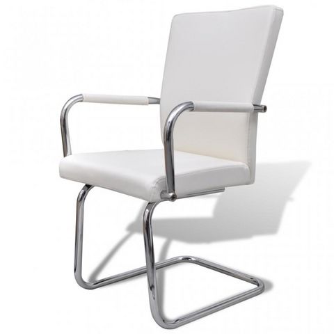 WHITE LABEL - Chair-WHITE LABEL-2 chaises de salle à manger blanches