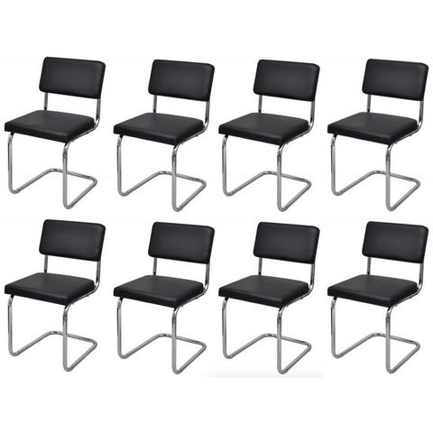 WHITE LABEL - Chair-WHITE LABEL-8 Chaises de salle a manger blanches