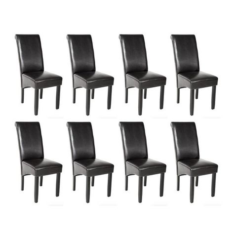 WHITE LABEL - Chair-WHITE LABEL-8 chaises de salle à manger noir