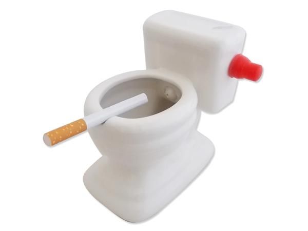WHITE LABEL - Ashtray-WHITE LABEL-Cendrier toilettes accessoire fumeur mégot cigaret