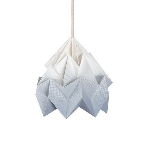 SNOWPUPPE - Hanging lamp-SNOWPUPPE-MOTH - Suspension Papier Tie & Dye Blanc/Gris Ø20c