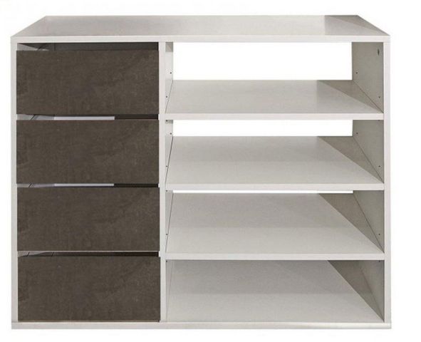 WHITE LABEL - Shoe cabinet-WHITE LABEL-Meuble à chaussures MIRAGE blanc design 4 tiroirs 