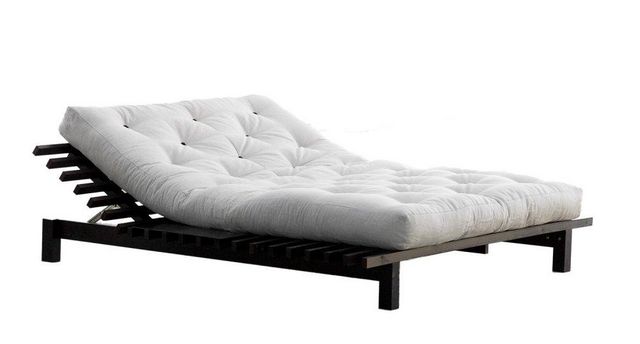 WHITE LABEL - Single bed-WHITE LABEL-Cadre de lit japonais BLUES wengé 160*200cm avec s