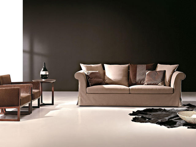 WHITE LABEL - 3-seater Sofa-WHITE LABEL-Canapé 3 places en tissu DALIA
