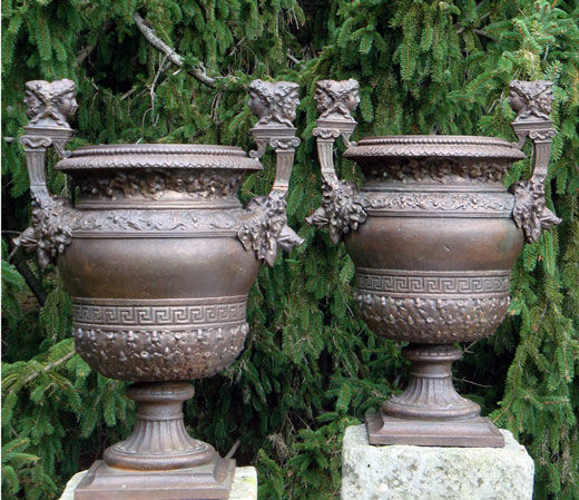 BARBARA ISRAEL GARDEN ANTIQUES - Medicis vase-BARBARA ISRAEL GARDEN ANTIQUES-Pair of Versailles Urns