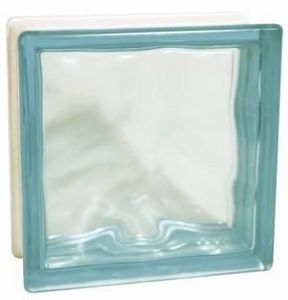 Glass Block Technology - blue flemish - Glasbaustein