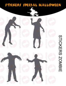 WHITE LABEL - sticker zombies halloween - Sticker