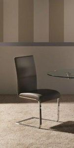 WHITE LABEL - chaise kant design en simili cuir taupe - Stuhl