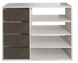 WHITE LABEL - meuble à chaussures mirage blanc design 4 tiroirs  - Schuh Möbel