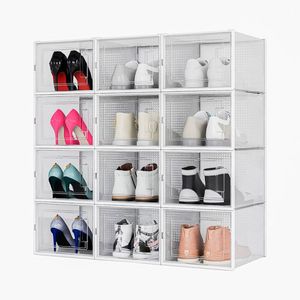 SAMA - lot de 12 boîtes à chaussures/rangement empilables - Schrank In Schuhen
