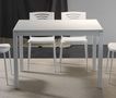 Rechteckiger Esstisch-WHITE LABEL-Table repas extensible MAJESTIC 130 x 80 cm blanch