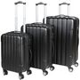 Rollenkoffer-WHITE LABEL-Lot de 3 valises bagage rigide noir