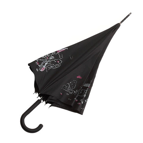 WHITE LABEL - Regenschirm-WHITE LABEL-Parapluie droit Femme manche canne en caoutchouc m