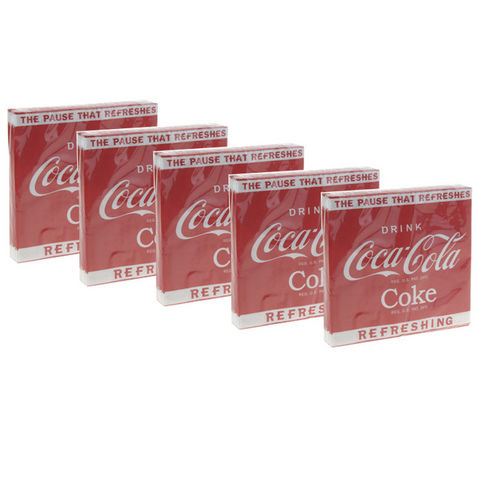 WHITE LABEL - Tisch Serviette-WHITE LABEL-5 paquets de 20 serviettes collection Coca Cola tr
