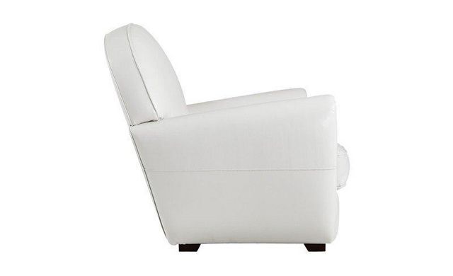 WHITE LABEL - Clubsessel-WHITE LABEL-Fauteuil CLUB blanc en cuir recyclé. MADE IN ITALY