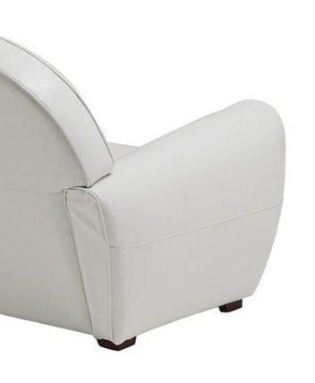 WHITE LABEL - Clubsessel-WHITE LABEL-Fauteuil CLUB blanc en cuir recyclé. MADE IN ITALY
