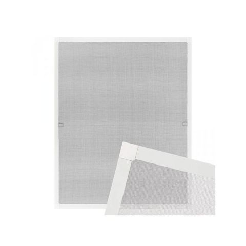 WHITE LABEL - Fliegengitter für Fenster-WHITE LABEL-Moustiquaire pour fenêtre cadre fixe en aluminium 120x140 cm blanc