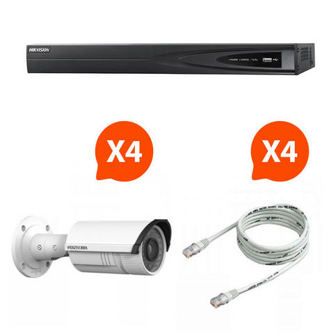 HIKVISION - Sicherheits Kamera-HIKVISION-Video surveillance - Pack NVR 4 caméras vision noc