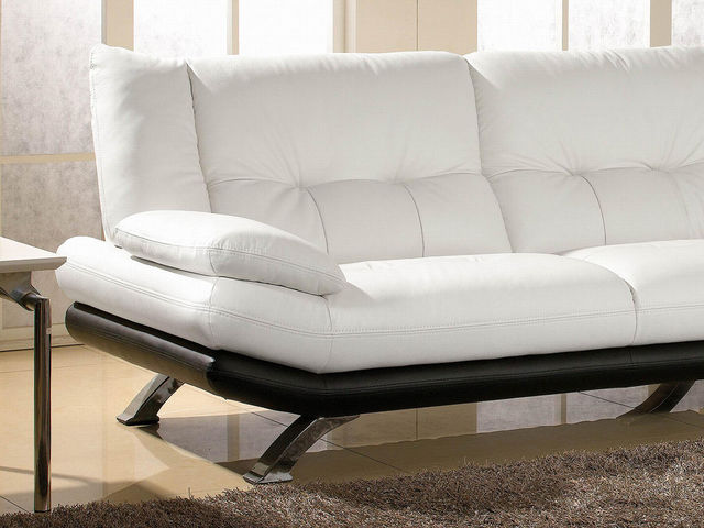WHITE LABEL - Variables Sofa-WHITE LABEL-Canapé Cuir Angle MIRANDA