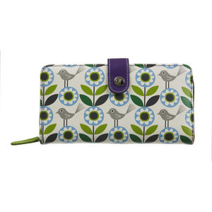 NICKY JAMES - bloom green zip around purse - Monedero