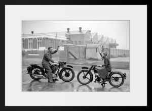 PHOTOBAY - a man and a girl on excelsior motorcycles - Fotografía