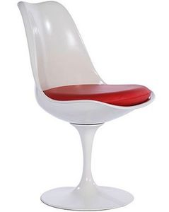 EERO SAARINEN - chaise tulipe blanche et rouge eero saarinen - Silla