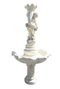 DECO GRANIT - fontaine avec enfant en pierre reconstituée - Fuente Exterior