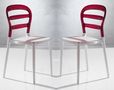 Silla-WHITE LABEL-Lot de 2 chaises design DEJAVU en plexiglas rouge 