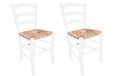 Silla-WHITE LABEL-Lot de 2 chaises PAESANA design laqué blanc assise